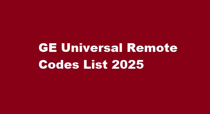 GE universal remote codes list